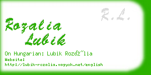 rozalia lubik business card